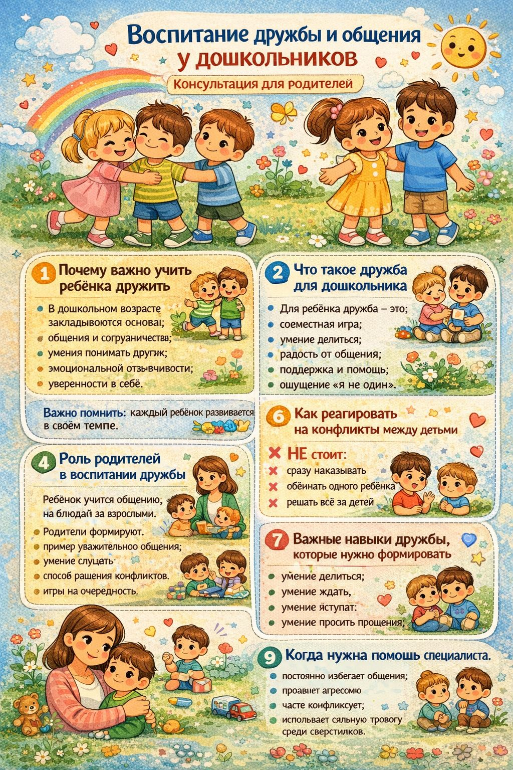 "Воспитание дружбы и общения " Консультация для родителей